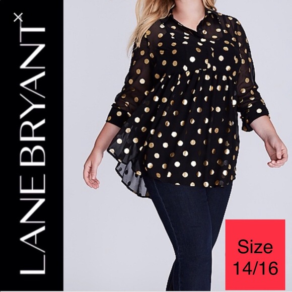 lane bryant polka dot shirt